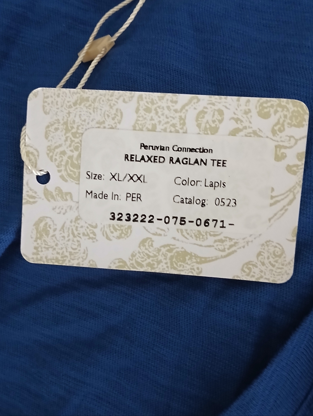 NWT Peruvian Connection Relaxed Raglan Tee - Picture 7 of 10